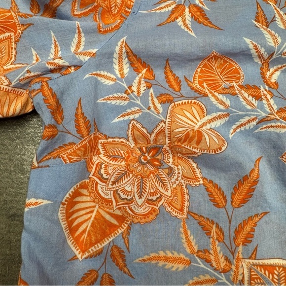 Talbots Orange and Blue Button Down Shirt size Medium - Picture 10 of 13